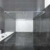 ELEGANT Sliding Shower Door Modern Bathroom 8mm Easy Clean Glass Shower Enclosure Cubicle 1000 x 700mm with Side Panel