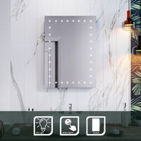 ELEGANT Modern LED Illuminated Bathroom Mirror with Light 500 x 700 mm . Button switch