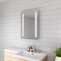 ELEGANT Front Lit Illuminated Bathroom Mirror Rectangular Bathroom Mirror 450x600mm with Sensor