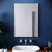 ELEGANT Vertical Horizontal Bathroom Mirror 700x500mm LED Illuminated Mirror Bathroom Mirror with Touch Sensor