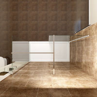 ELEGANT Walk in Shower Enclosure Wetroom Shower Glass Panel with 1200 x 800mm with Stone Tray