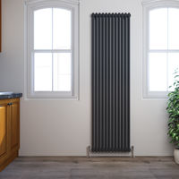 ELEGANT Traditional Radiator Anthracite Double Vertical Cast Iron Grey Radiator - Perfect for Kithcen. Living Room. Bathroom Radiators 2 Column 1800 x 560 mm