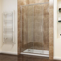 ELEGANT 1300mm Sliding Shower Door Modern Bathroom 8mm Easy Clean Glass Shower Enclosure Cubicle Door