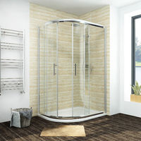 ELEGANT 900 x 800 mm offset Quadrant Shower Enclosure 6mm Tempered Sliding Glass Cubicle Door