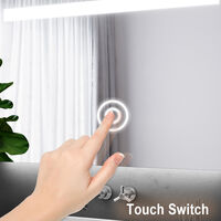 ELEGANT 600 x 600mm Round Illuminated LED Bathroom Mirror Touch Sensor + Demister