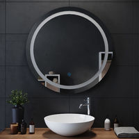 ELEGANT 800 x 800mm Round Illuminated LED Bathroom Mirror Touch Sensor + Demister