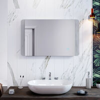 ELEGANT Bathroom Mirror Horizontal Vertical Copper-Free Silver Mirror Light 800x500mm Bathroom Mirror with Touch Sensor