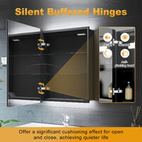 ELEGANT Illuminated Bathroom Mirror Cabinet with Lights and Shaver Socket Wall Mounted LED Bathroom Mirror with Shelf 500mm