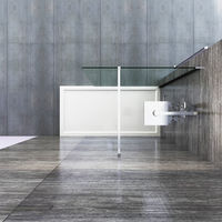 ELEGANT 1200mm Frameless Wet Room Shower Screen Panel 8mm Easy Clean Glass Walk in Shower Enclosure with Support Bar