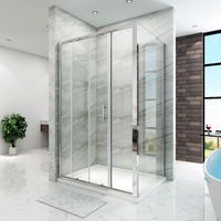 ELEGANT Sliding Shower Enclosure 1400 x 900 mm Reversible Bathroom Cubicle Screen Door with Side Panel