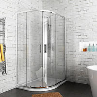 ELEGANT Quadrant Aluminium Framed Glass Sliding Door Reversible Shower Enclosure 1000x900mm