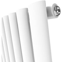 ELEGANT Bathroom Radiator Vertical Column 1800 x 499 mm Oval Single Panel Designer Heater White Mirror Radiator