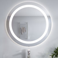 ELEGANT Round Illuminated LED Bathroom Mirror 800 x 800mm with Touch Sensor + Demister