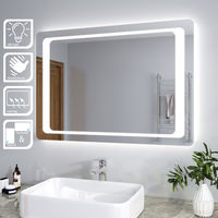 ELEGANT Illuminated LED Bathroom Mirror Light Infrared Sensor + Demister 1000 x 700 mm