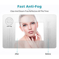 ELEGANT Illuminated LED Light Bathroom Mirror Touch control | Anti-Fog | Clock Function | Bluetooth Audio | Shaver Socket | 600x800mm