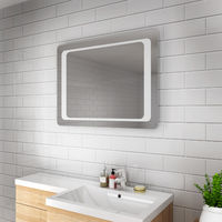 ELEGANT Rectangular Front-Illuminated LED Bathroom Mirror 800x600mm with Light Sensor + Demister