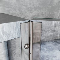 ELEGANT Silver Double Mirror Wall Mounted Cabinet. 800 x 600 mm Stainless Steel Bathroom Wall Cabinets 2 Door with 3 Shelves