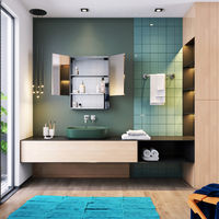 ELEGANT Silver Double Mirror Wall Mounted Cabinet 800 x 600 mm Stainless Steel Bathroom Wall Cabinets 2 Door with 3 Shelves