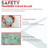 Elegant 300x1850x6mm Deflector/ Return Panel Glass Shower Screen 180 Degress Swivel