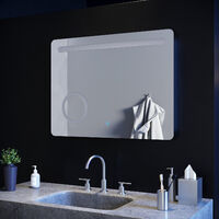 ELEGANT Rectangular LED Illuminated Bathroom Mirror 800 x 600mm, Lights, Magnifying Mirror, Anti-fog