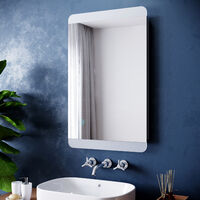 ELEGANT Illuminated LED Bathroom Mirror Horizontal Vertical Mirror 800 x 500 mm with Demister