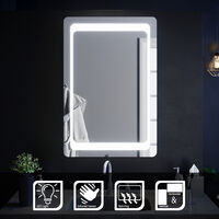 ELEGANT Illuminated LED Mirror Rectangular Bathroom Mirror with IR Sensor 900x600mm Bathroom Mirror