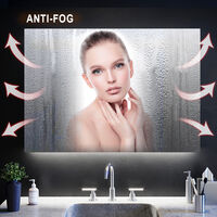 ELEGANT Acrylic Bathroom Mirror Modern Round Illuminated LED Mirror with Demister 800x800mm