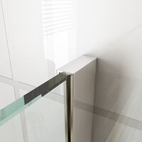 ELEGANT 760mm Walk In Shower Screen+ 300mm Return Panel+ 900mm Side Panel+ 1200x900mm Anti-Slip Resin Shower Tray