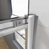 ELEGANT 1700mm Sliding Shower Door Modern Bathroom 8mm Easy Clean Glass Shower Enclosure Cubicle Door + 1700x700mm Anti-Slip Resin Shower Tray