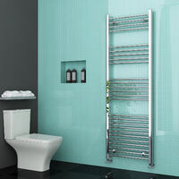 ELEGANT 1800 x 600 mm Chrome Modern Flat Panel Towel Rail Straight Radiator Bathroom Heated