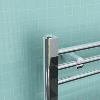 ELEGANT 1800 x 600 mm Chrome Modern Flat Panel Towel Rail Straight Radiator Bathroom Heated