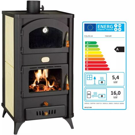 Estufa de Leña Caldera Horno Cocina 21.4 kw - Prity FG W18 R