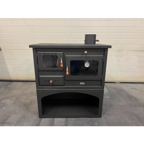 Estufa de leña con horno y placa superior metálica Prity 1P34 - 10.1 kW, Versátil y Eficiente