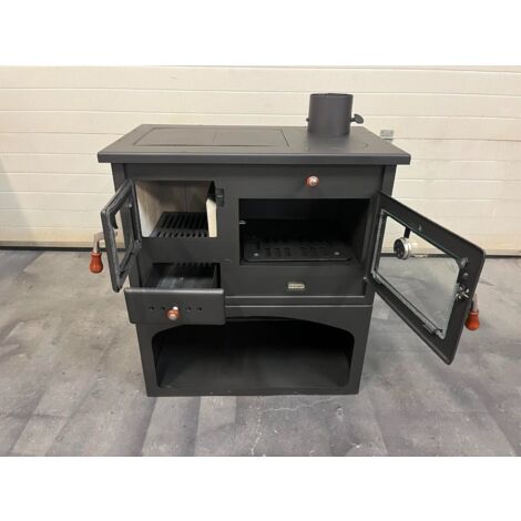 Estufa de leña con horno y placa superior metálica Prity 1P34 - 10.1 kW, Versátil y Eficiente