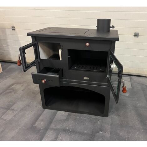 Estufa de leña con horno y placa superior metálica Prity 1P34 - 10.1 kW, Versátil y Eficiente