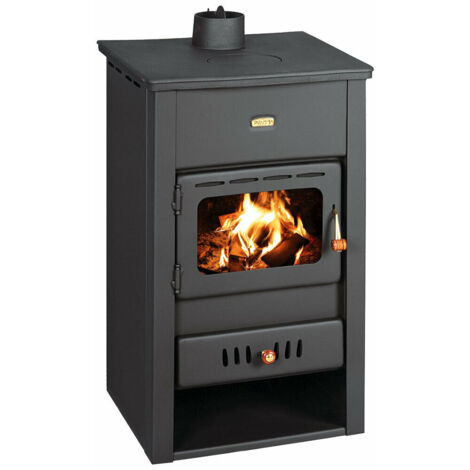 Estufa de leña con placa superior de hierro fundido Prity K2 CP - 10.4 kW, Potente y Resistente