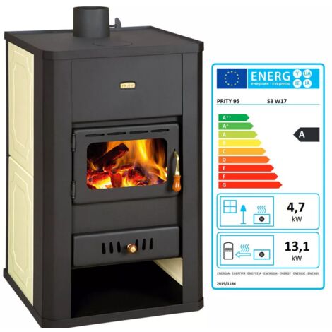 Estufa de combustible sólido con caldera - 22 kw - Prity S3 W17