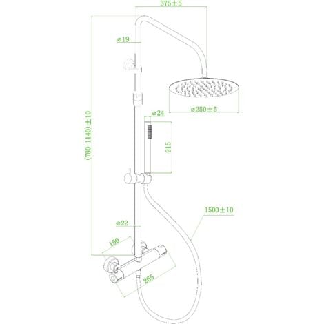 Essebagno Colonne de douche thermostatique Luisa II blanche