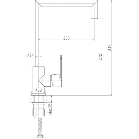 Essebagno Mitigeur évier Fangolo façon inox et noir