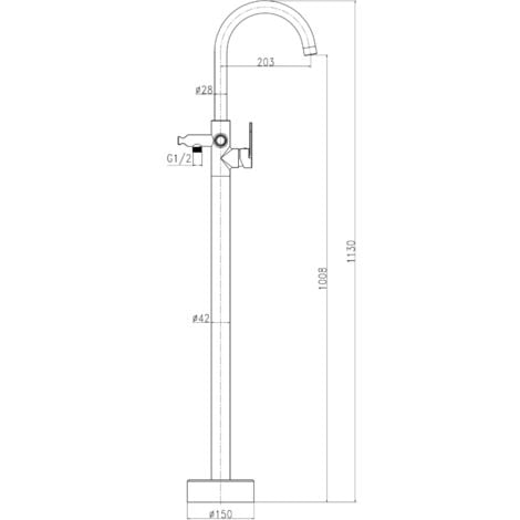 Essebagno Colonne de sol mécanique Charme pour baignoire ilot chrome