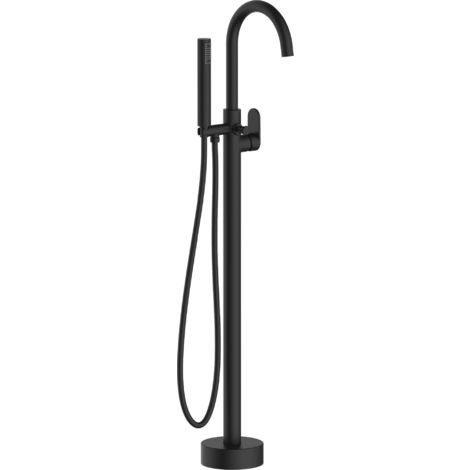 Robinet mitigeur de baignoire avec douchette sur pied en laiton noir mat  Corse Imex - Habitium®