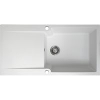 Essebagno Evier réversible 1 grande cuve 1 égouttoir Lisse résine blanc