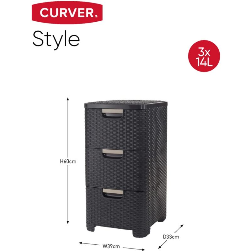 Curver Cassettiera Style 42 L Antracite