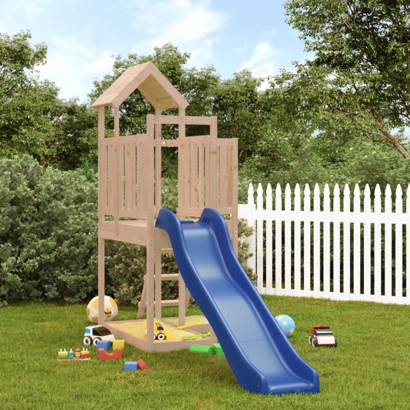 Wickey Parco giochi in legno Smart Queen Giochi da giardino con altalena e  scivolo Torre d'arrampicata da esterno con sabbiera e scala di risalita per  bambini - verde