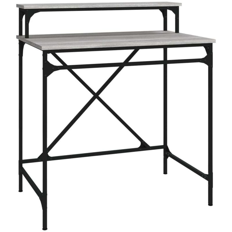 Vidaxl - scrivania Grigio Sonoma 80x50x90 cm legno Multistrato e Ferro