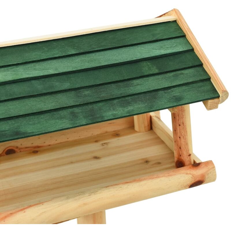 Mangiatoia Uccelli con Supporto 37x28x100 cm in Legno Abete