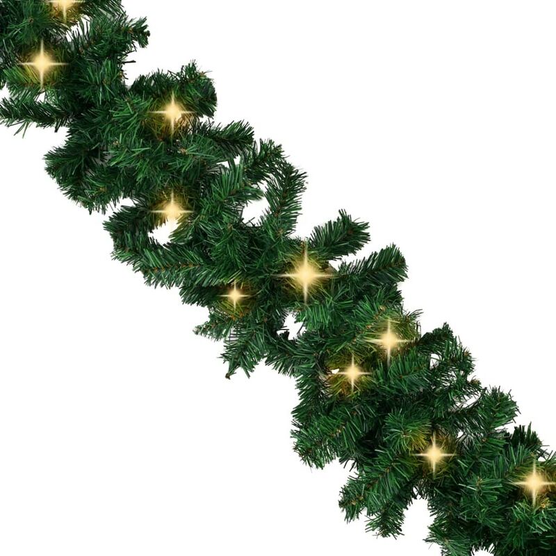Qnotici Ghirlanda Natalizia con Ghirlanda Luminosa a LED Ghirlanda di Buon Natale Porta dingresso Ghirlanda di Piante Artificiali Finestra da Parete Fiore Appeso Ornamento 