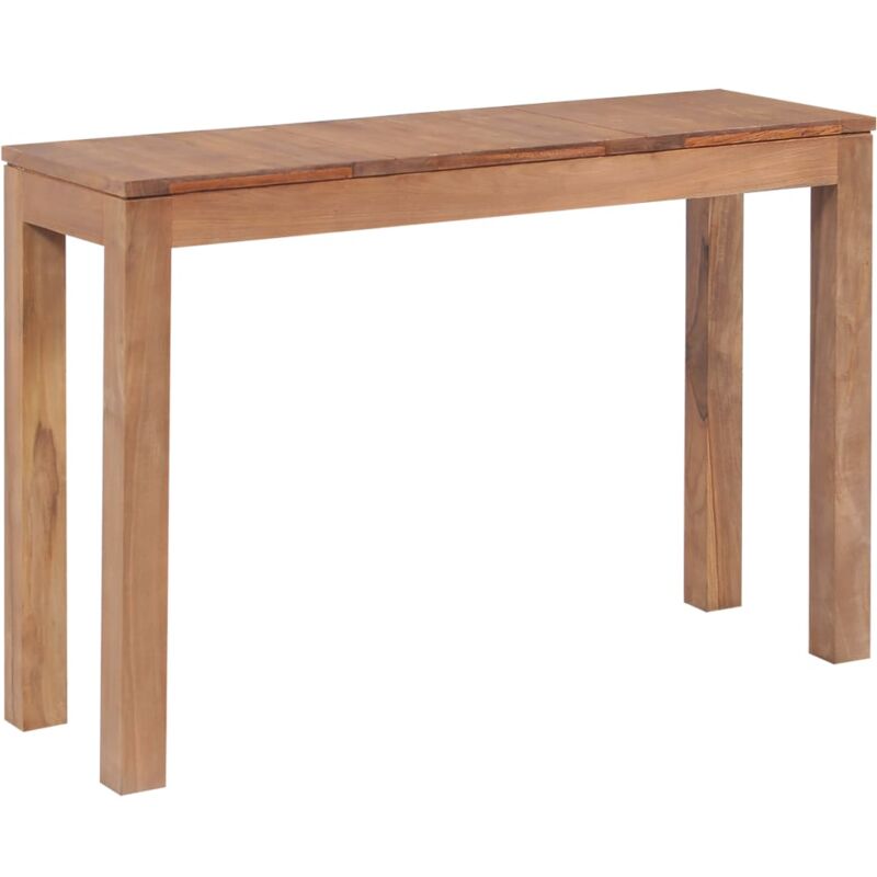 Tavolo Consolle in Legno Massello di Teak Naturale 110x35x76 cm