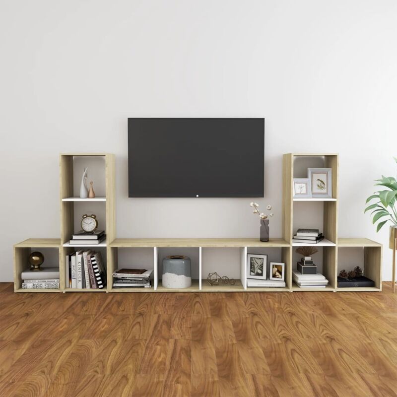 Mobile TV basso con ruote Yogi Cm 80 x 40 x 60H colore Rovere Sonoma