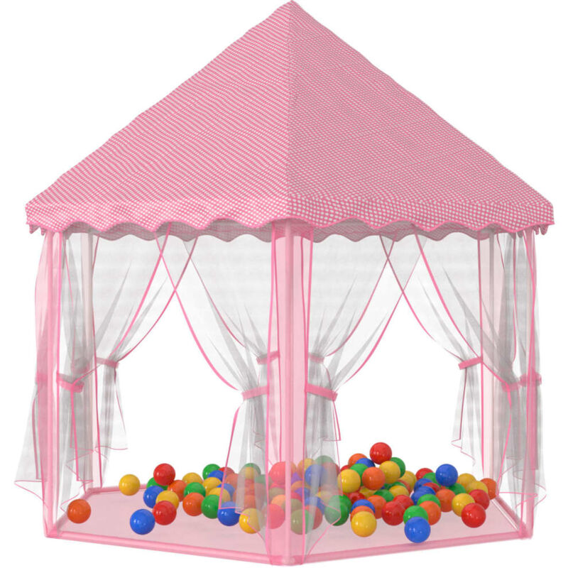 VidaXL Tenda da gioco per bambini rosa con 250 palline 301x120x128